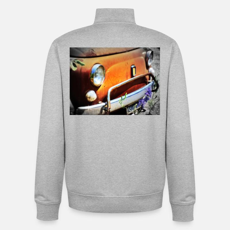 Rostiges Oldtimer Front Design - Unisex Organic Zip Sweatshirt von Stanley/Stella - Grau meliert