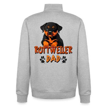 Rottweiler-Vater - Unisex Organic Zip Sweatshirt von Stanley/Stella - Grau meliert - Hinten - AI Model Male 185 light (185cm)