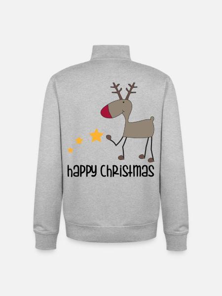 Joyeux Noël - Sweat zippé unisexe en coton bio Stanley/Stella - gris chiné