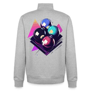Billardkugeln Grafik - Unisex Organic Zip Sweatshirt von Stanley/Stella - Grau meliert - Hinten - AI Model Male 185 light (185cm)