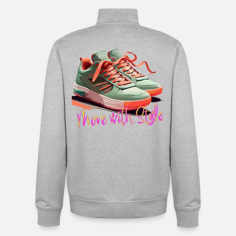 Move with Style Sneakers - Unisex Organic Zip Sweatshirt von Stanley/Stella - Grau meliert