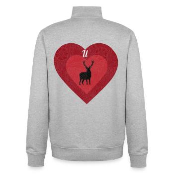Liebe U Liebe - Unisex Organic Zip Sweatshirt von Stanley/Stella - Grau meliert - Hinten - AI Model Male 185 light (185cm)