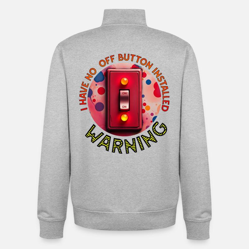 No Off Button Installed - Unisex Organic Zip Sweatshirt by Stanley/Stella - heather grey
