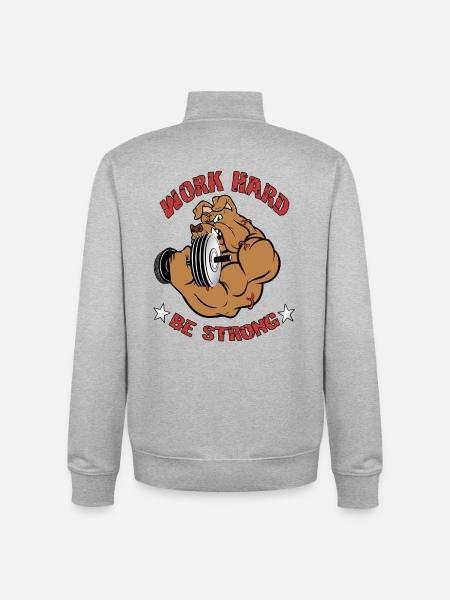 Gym Bulldog - Unisex Organic Zip Sweatshirt by Stanley/Stella - heather grey