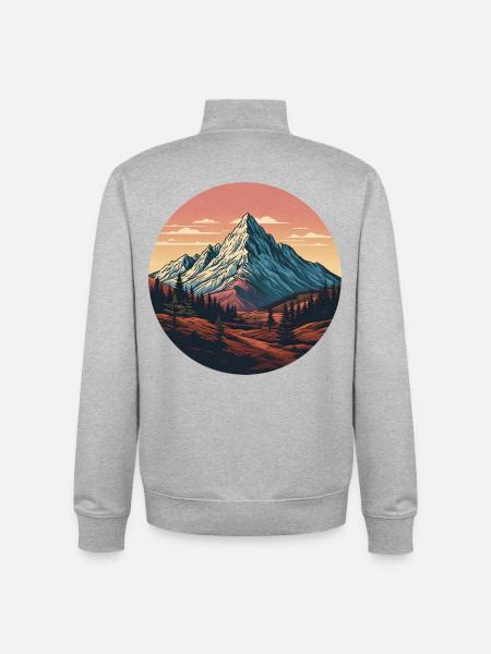 Landscape Monagne Forest - Unisex Organic Zip Sweatshirt by Stanley/Stella - heather grey