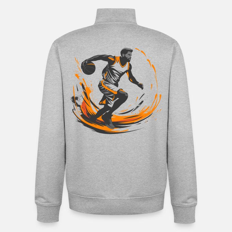 Basketteur - Sweat zippé unisexe en coton bio Stanley/Stella - gris chiné