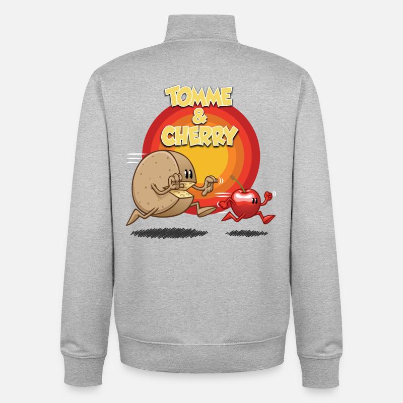 Tomme et cherry - Sweat zippé unisexe en coton bio Stanley/Stella - gris chiné