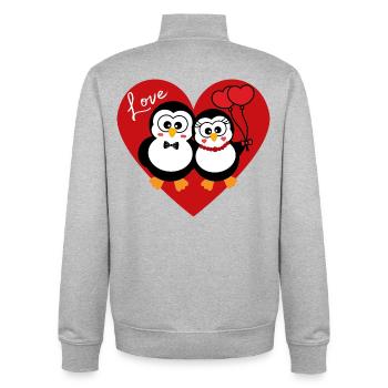 PINGOUIN LOVE - Sweat zippé unisexe en coton bio Stanley/Stella - gris chiné - Dos - AI Model Male 185 light (185cm)