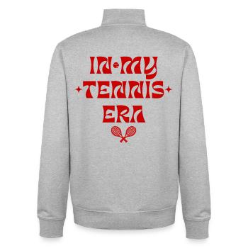 In My Tennis Era – Trendy Sportlook - Unisex Organic Zip Sweatshirt von Stanley/Stella - Grau meliert - Hinten - AI Model Male 185 light (185cm)