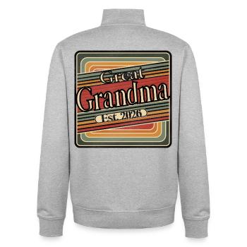 Great-grandmother Est. 2026 – Retro gift for grandmothers - Unisex Organic Zip Sweatshirt by Stanley/Stella - heather grey - Back - AI Model Male 185 light (185cm)