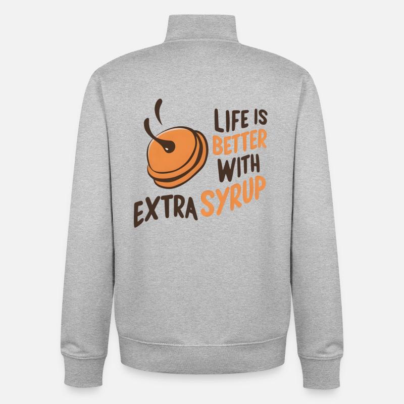 Life is Better with Extra Syrup - Unisex Organic Zip Sweatshirt von Stanley/Stella - Grau meliert