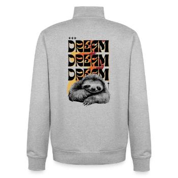 Dream Dream Dream – Retro Faultier - Unisex Organic Zip Sweatshirt von Stanley/Stella - Grau meliert - Hinten - AI Model Male 185 light (185cm)