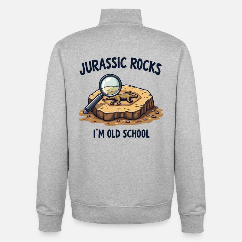 I’m Old School - Unisex Organic Zip Sweatshirt von Stanley/Stella - Grau meliert