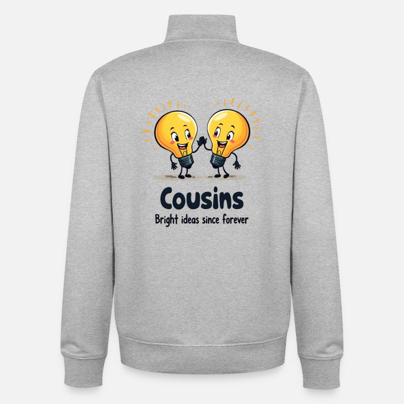 Cousins Bright Ideas - Unisex Organic Zip Sweatshirt von Stanley/Stella - Grau meliert