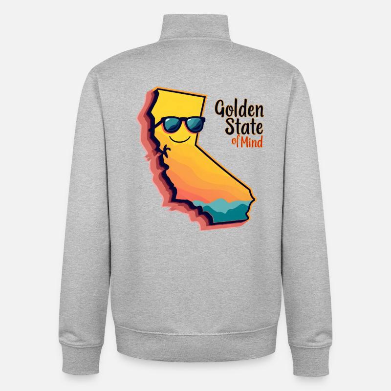 État d’or de l’ - Sweat zippé unisexe en coton bio Stanley/Stella - gris chiné