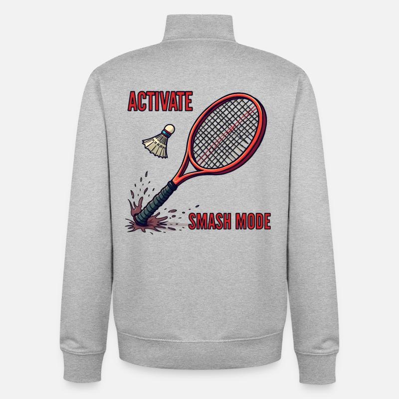 Activate Smash Mode - Unisex Organic Zip Sweatshirt by Stanley/Stella - heather grey