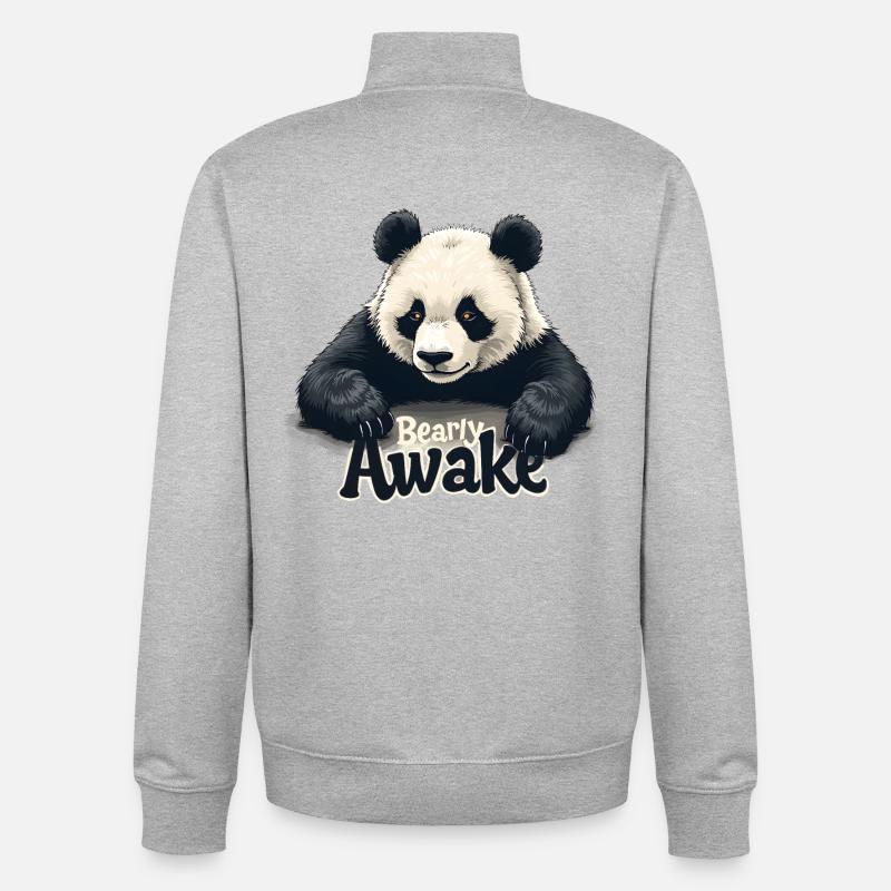 Bearly Awake - Unisex Organic Zip Sweatshirt von Stanley/Stella - Grau meliert