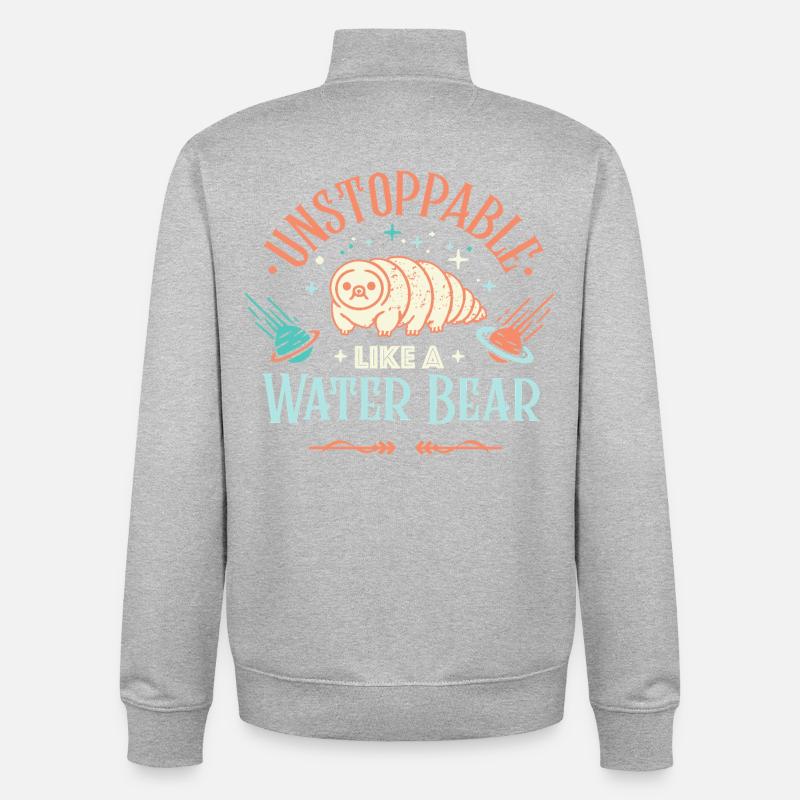 Tardigrade inarrêtable - Sweat zippé unisexe en coton bio Stanley/Stella - gris chiné