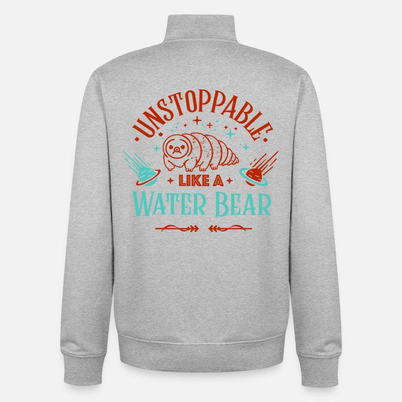 Unaufhaltsam wie ein Bärtierchen - Unisex Organic Zip Sweatshirt von Stanley/Stella - Grau meliert