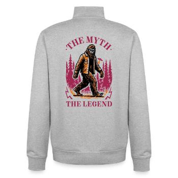 Bigfoot – Die Legende lebt - Unisex Organic Zip Sweatshirt von Stanley/Stella - Grau meliert - Hinten - AI Model Male 185 light (185cm)