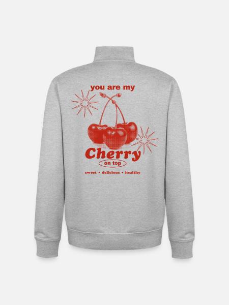 Cherry on Top – Sweet Perfection - Unisex Organic Zip Sweatshirt by Stanley/Stella - heather grey