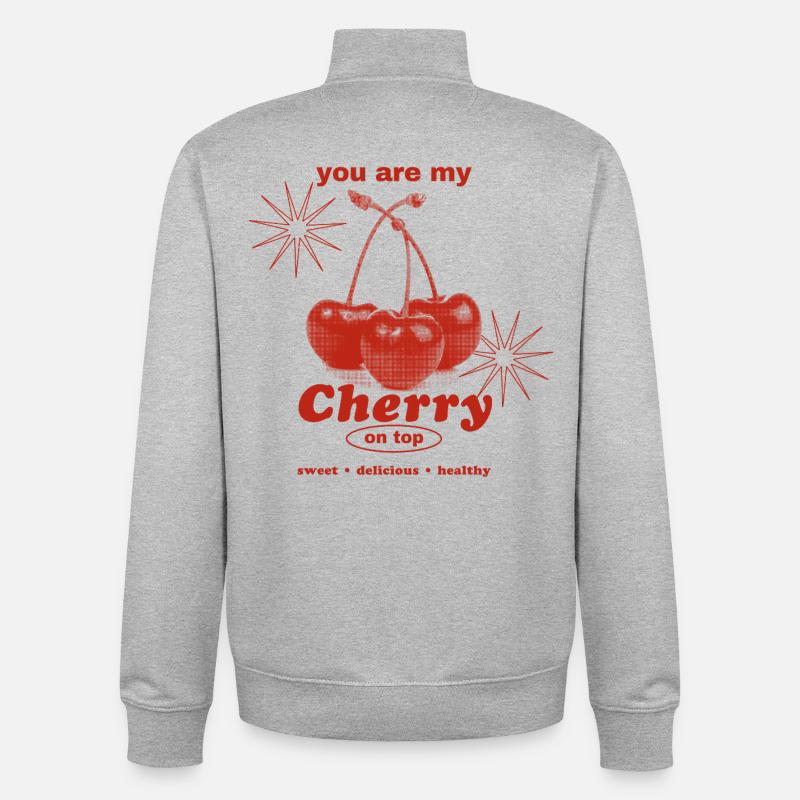 Cherry on Top – Süße Perfektion - Unisex Organic Zip Sweatshirt von Stanley/Stella - Grau meliert