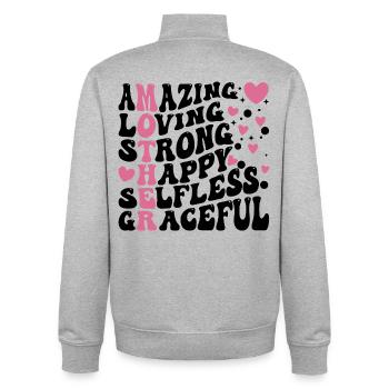 Die beste Mutter aller Zeiten - Unisex Organic Zip Sweatshirt von Stanley/Stella - Grau meliert - Hinten - AI Model Male 185 light (185cm)
