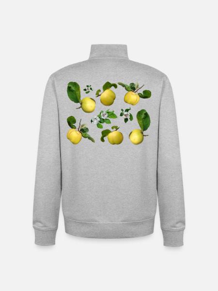 Quitten mit Quittenblüten - Unisex Organic Zip Sweatshirt von Stanley/Stella - Grau meliert