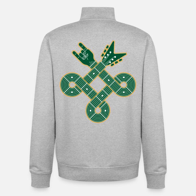 Celtic Knot Guitar - Unisex Organic Zip Sweatshirt von Stanley/Stella - Grau meliert