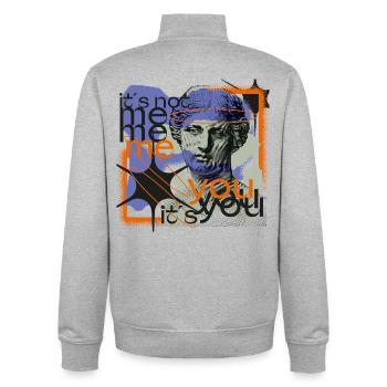 It's Not Me – It's You - Unisex Organic Zip Sweatshirt by Stanley/Stella - heather grey - Back - AI Model Male 185 light (185cm)