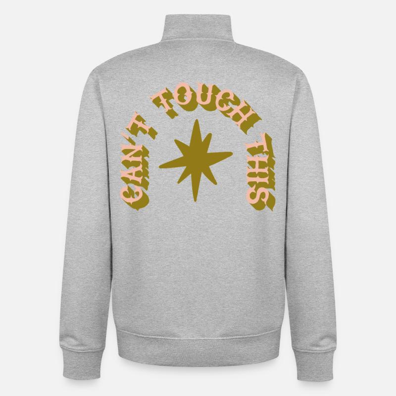 Can’t Touch This - Humour de cactus - Sweat zippé unisexe en coton bio Stanley/Stella - gris chiné