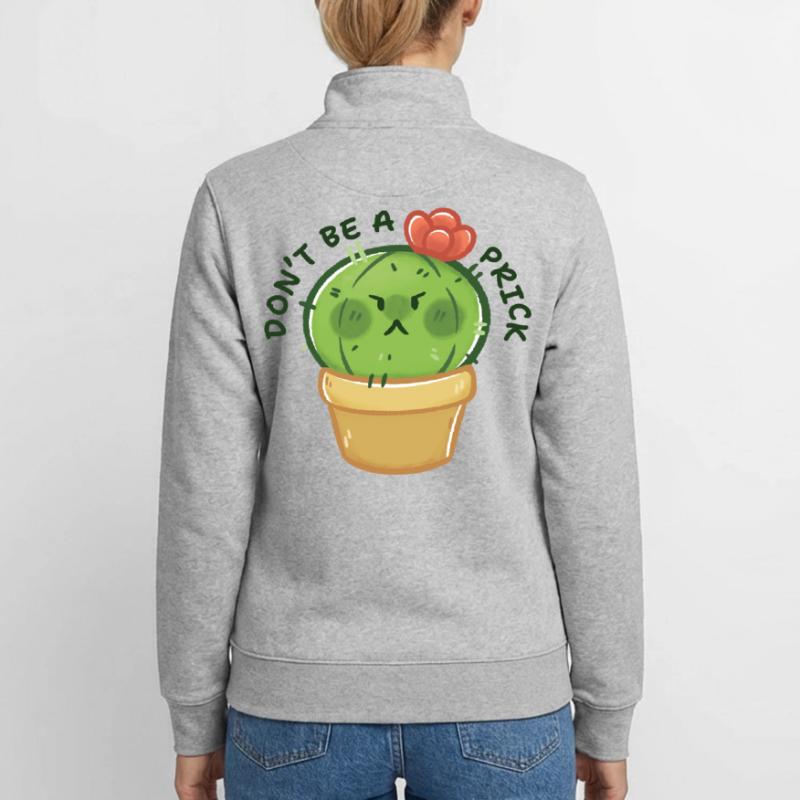 Grumpy Kaktus mit Botschaft Unisex Organic Zip Sweatshirt von Stanley/Stella