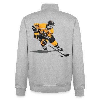 Eishockeyspieler - Unisex Organic Zip Sweatshirt von Stanley/Stella - Grau meliert - Hinten - AI Model Male 185 light (185cm)