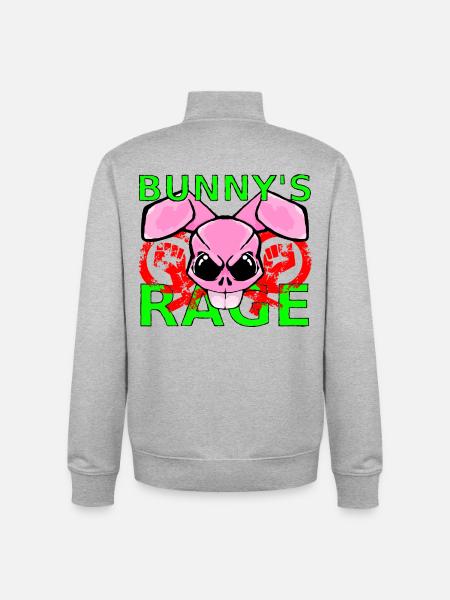 Raging Bunny - Unisex Organic Zip Sweatshirt von Stanley/Stella - Grau meliert