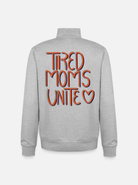 Tired Moms Unite Herzschrift - Unisex Organic Zip Sweatshirt von Stanley/Stella - Grau meliert