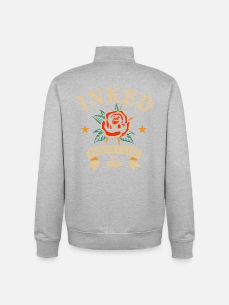 Inked Moms Club Tattoo Style - Unisex Organic Zip Sweatshirt by Stanley/Stella - heather grey