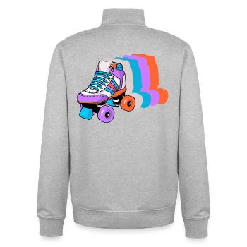 Roller Skating Skater - Unisex Organic Zip Sweatshirt by Stanley/Stella - heather grey - Back - AI Model Male 185 light (185cm)