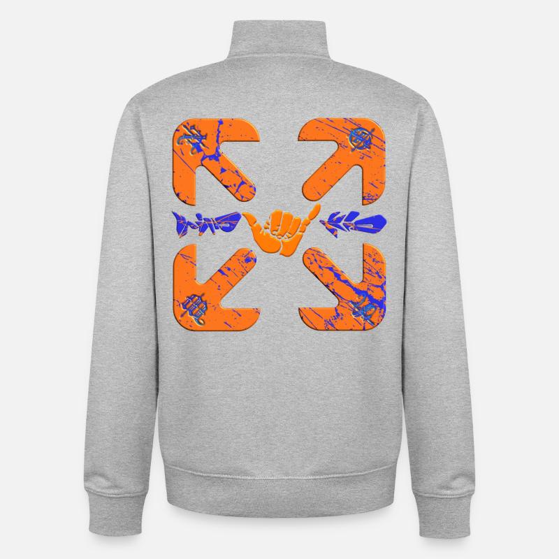 WindKid compass - Unisex Organic Zip Sweatshirt von Stanley/Stella - Grau meliert