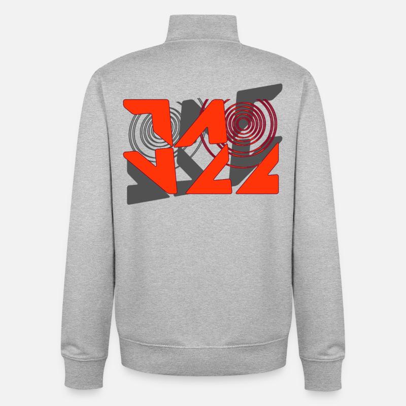 Jazz Graffiti Pattern - Unisex Organic Zip Sweatshirt by Stanley/Stella - heather grey