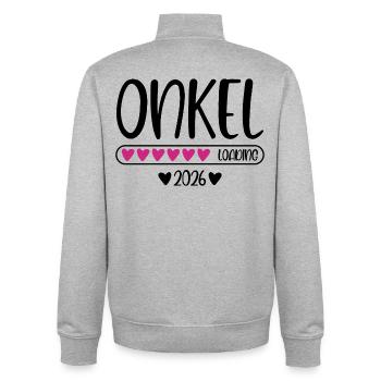 Onkel 2026 loading - Unisex Organic Zip Sweatshirt von Stanley/Stella - Grau meliert - Hinten - AI Model Male 185 light (185cm)