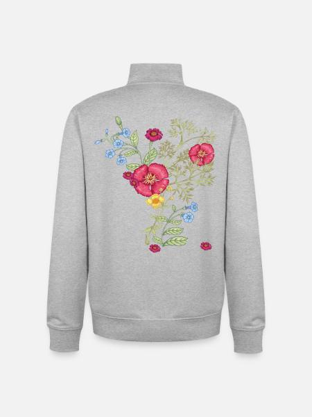 Sommerblumen - Unisex Organic Zip Sweatshirt von Stanley/Stella - Grau meliert
