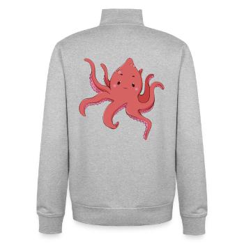 Oktopus - Unisex Organic Zip Sweatshirt von Stanley/Stella - Grau meliert - Hinten - AI Model Male 185 light (185cm)
