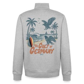 Vogelparadies an der Küste The Gulf of - Unisex Organic Zip Sweatshirt von Stanley/Stella - Grau meliert - Hinten - AI Model Male 185 light (185cm)
