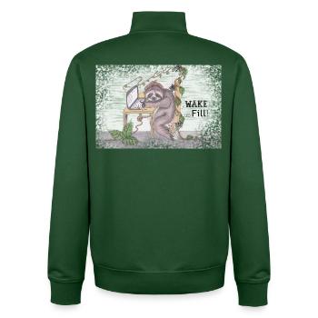 Fill at WORK - Unisex Organic Zip Sweatshirt von Stanley/Stella - Flaschengrün - Hinten - AI Model Male 185 dark (185cm)
