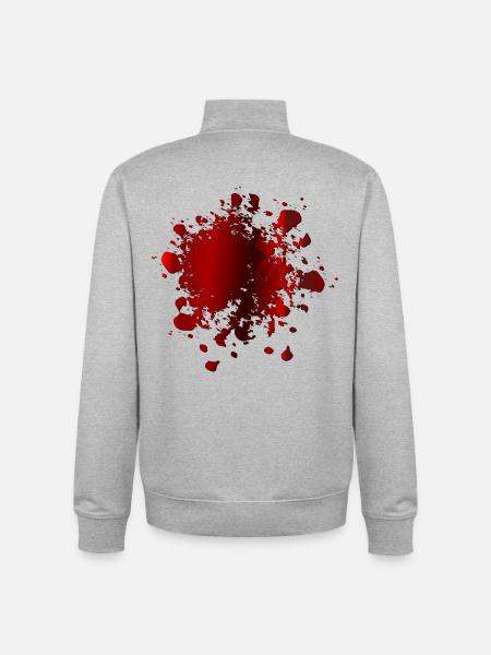 BLUTFLECKEN KOSTÜM BLUT - Unisex Organic Zip Sweatshirt von Stanley/Stella - Grau meliert