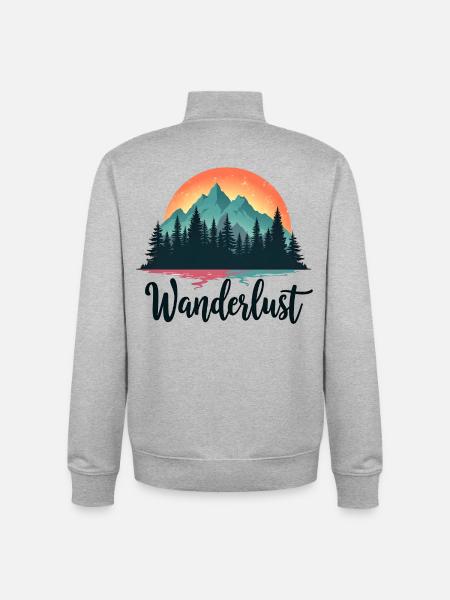 Wanderlust Wandern - Unisex Organic Zip Sweatshirt von Stanley/Stella - Grau meliert