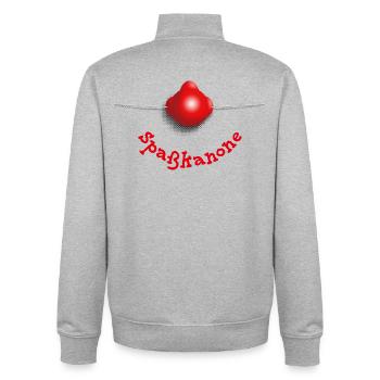 Nez de clown – amusant - Sweat zippé unisexe en coton bio Stanley/Stella - gris chiné - Dos - AI Model Male 185 light (185cm)