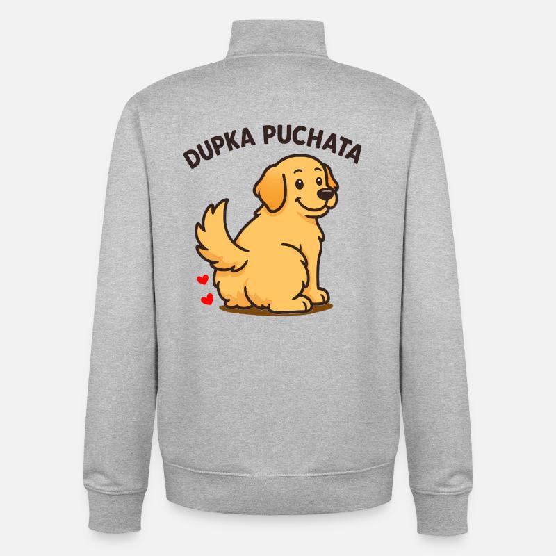 FLUFFY - süßes Hündchen - Unisex Organic Zip Sweatshirt von Stanley/Stella - Grau meliert