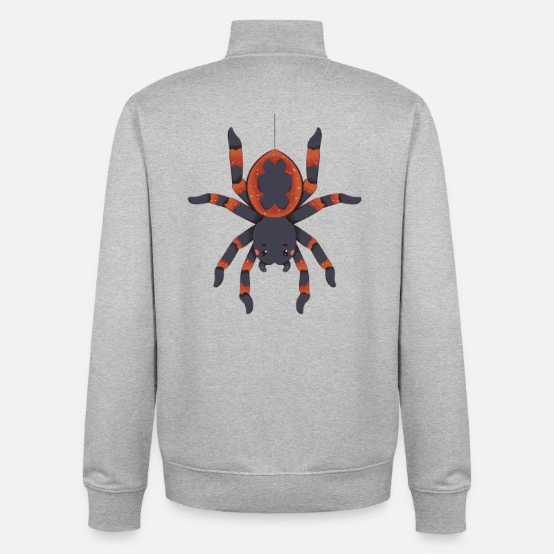 Araignée - Sweat zippé unisexe en coton bio Stanley/Stella - gris chiné