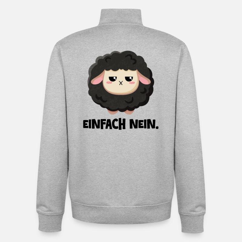 Grumpy Schaf Einfach nein - Unisex Organic Zip Sweatshirt von Stanley/Stella - Grau meliert